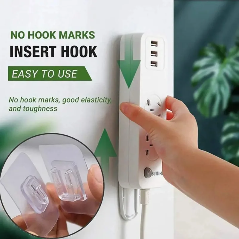 10 Pairs Strong Sticky Hung Double Sided Patch Hook Buckle Transparent Adhesive Wall Hooks Cup Sucker