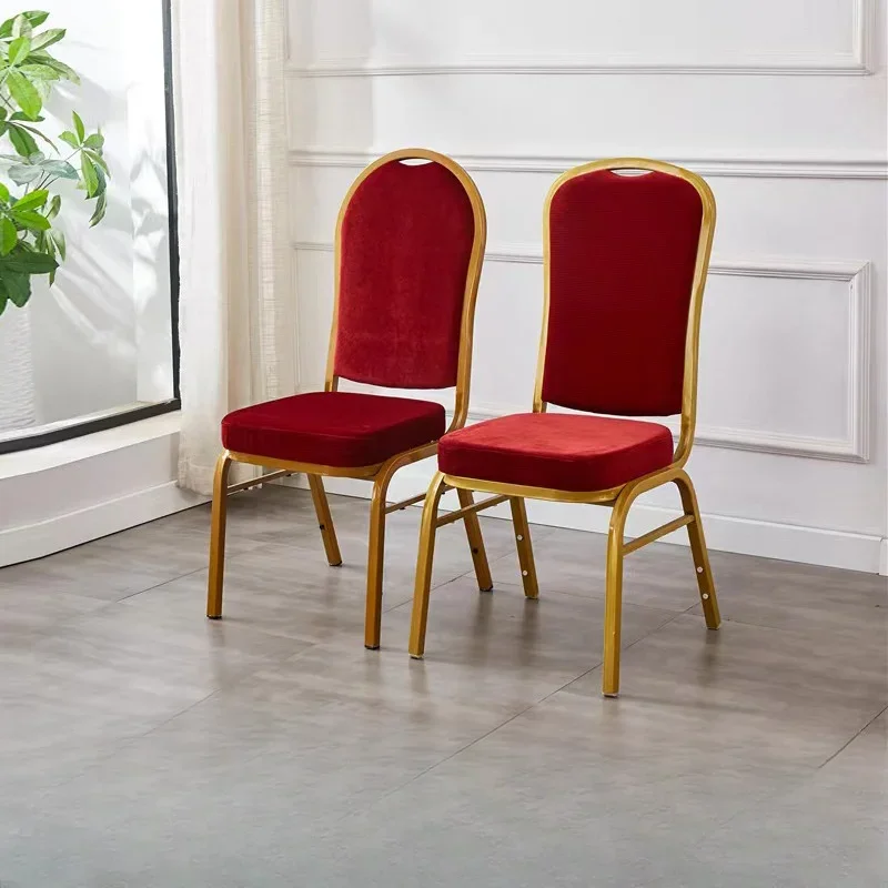 

Hotel wrought iron aluminum alloy chair Conference training Wedding banquet Hotel dining table and chair