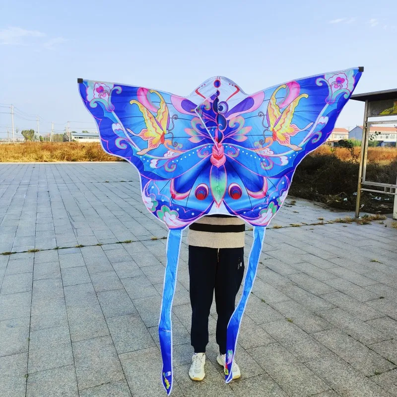 طائرة شراعية طائرة ورقية المراعي نسيم طائرة ورقية لتطيران الأطفال الكبار فراشة طويلة الذيل الطائرات الورقية لا سلسلة القماش القطني في الهواء الطلق متعة ألعاب رياضية 1.5 متر