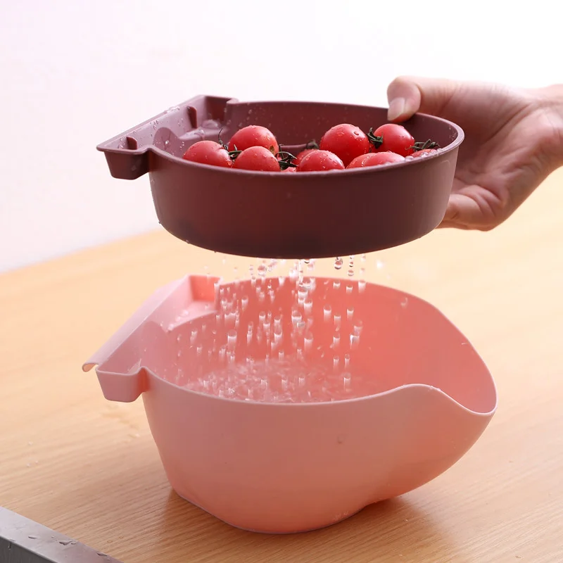 1PC Plastic Lazy Fruit And Vegetable Tray With Phone Holder Melon Seed Basin Fruit Basket Double-Layer Drip Fruit Tray