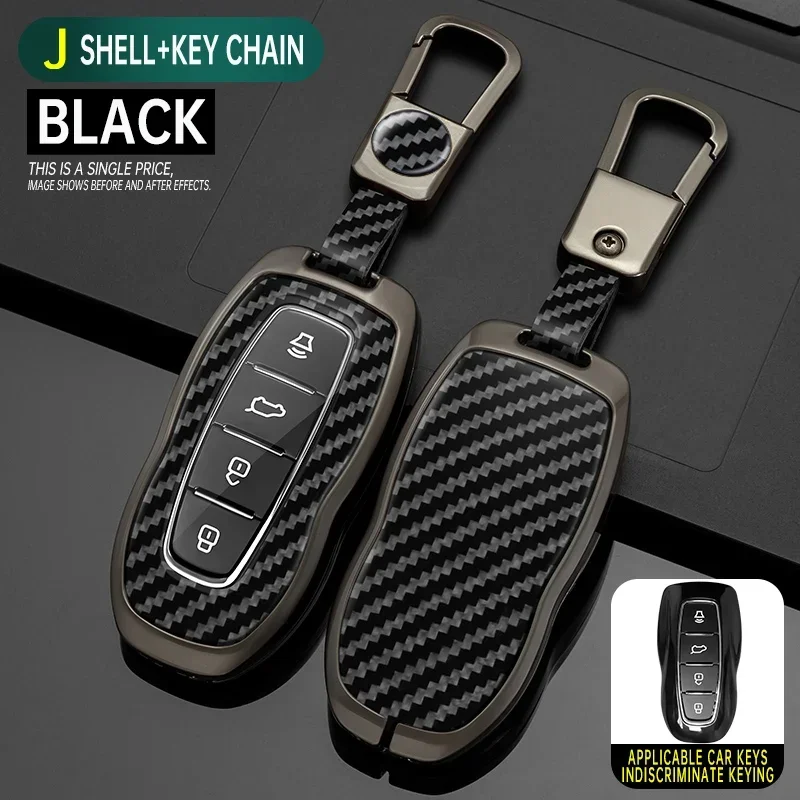 

Carbon Fiber Zinc Alloy Car Key Cover Case Degree Full Protect For Ford EQUATOR 2021 Key Fob Case Holder Accessories Protector