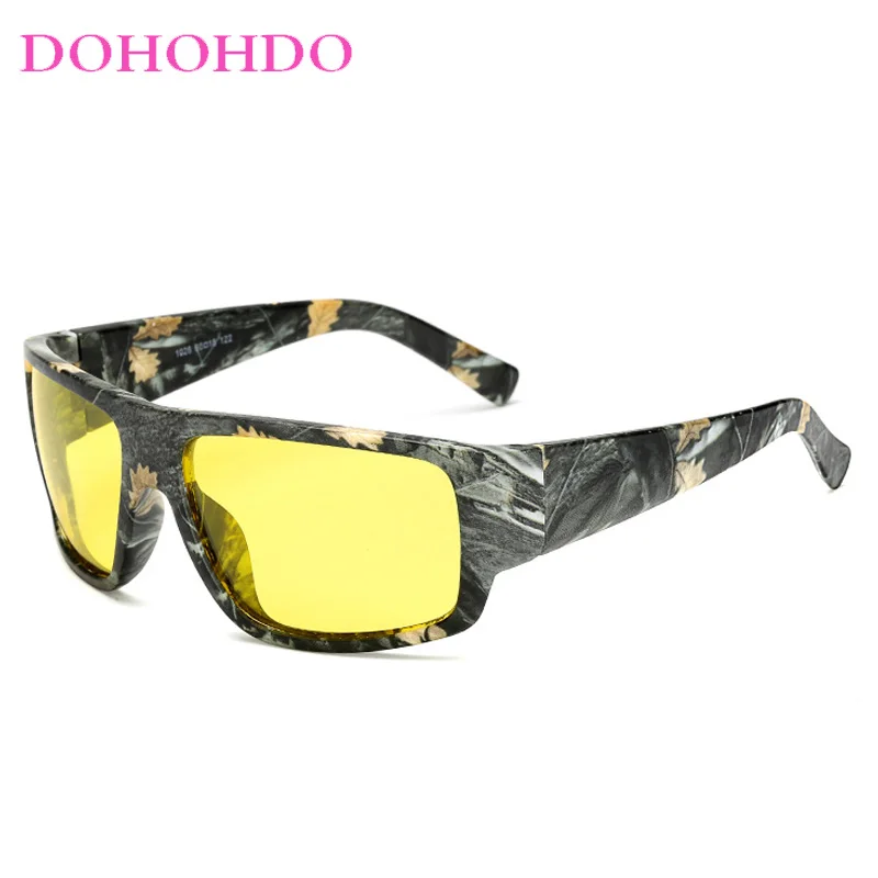 DOHOHDO Fashion Men Camo Polarized Night Vision Sunglasses Stylish Sun Glasses New Male UV400 Polarised Driving Goggle Eyewears