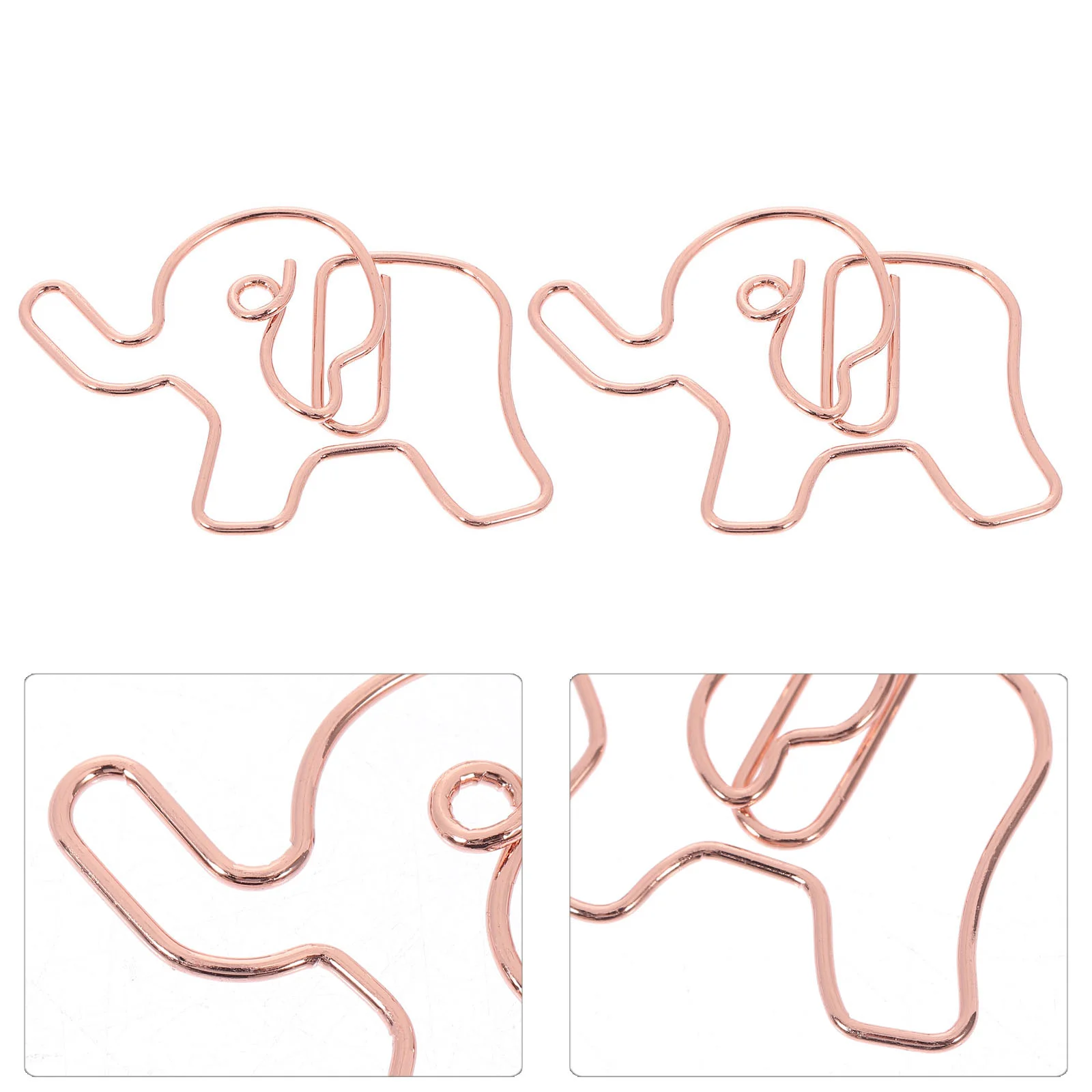 20 Pcs Elephant Paperclip Cute Clips Elegant Big Office Accessories Bookmark Metal Desk Colored