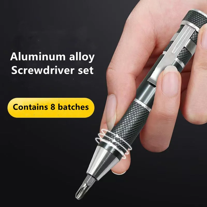 Multifunction 8 In 1 Pocket Precision Mini Pen Screwdriver Set Bits for Mobile phone Repair DIY Repair Hand Tools Kit