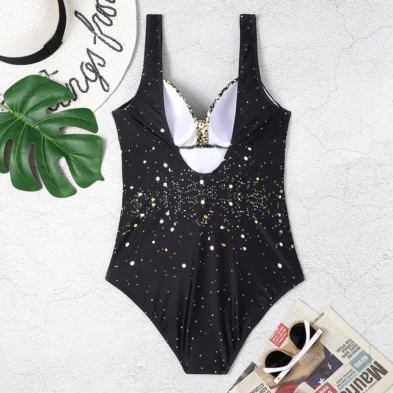 One Piece Swimsuits Sexy Woman Plus Size XXXL Twinkle Print Swimwear Female Bodysuit Bathing Sets Beach Wear Women Swimming Suit