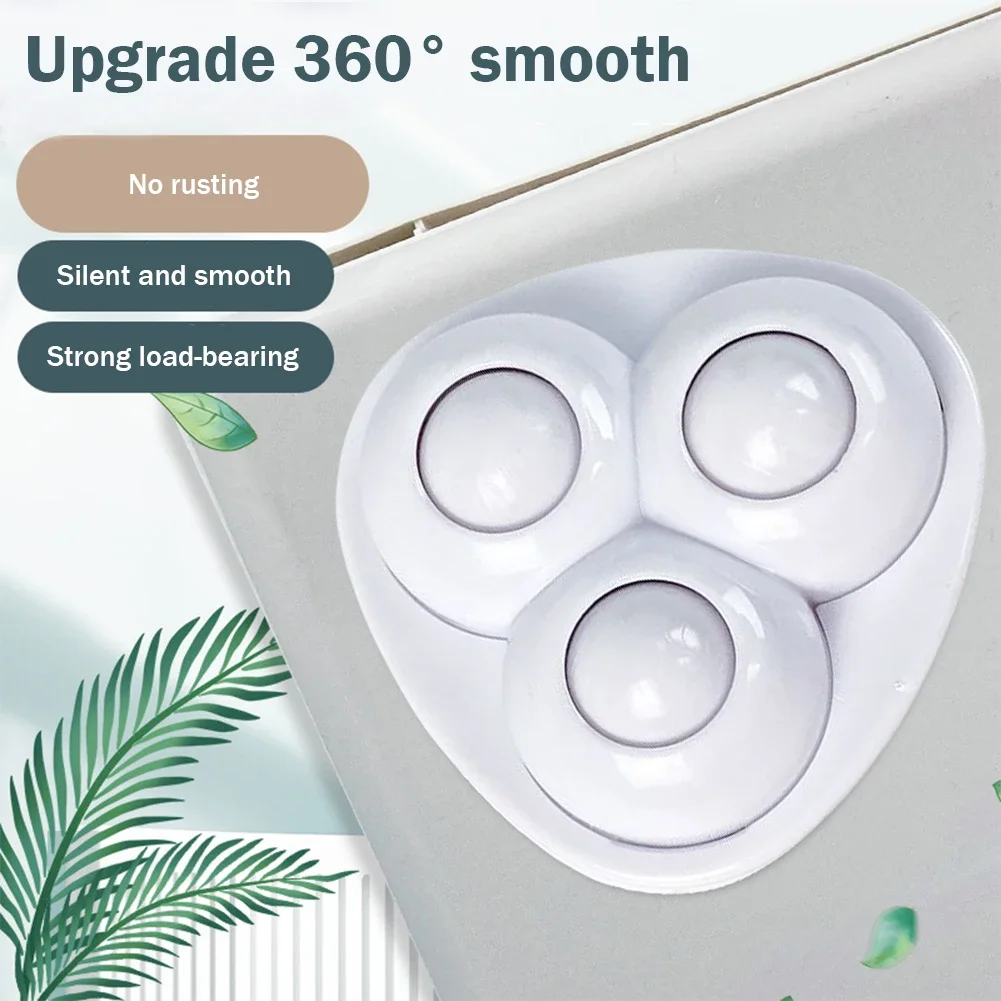 4/8PCS Self Adhesive Mini Caster Wheels Stainless Steel Furniture Rolling Caster 360 Degree Rolling Caster Pulleys No Noise