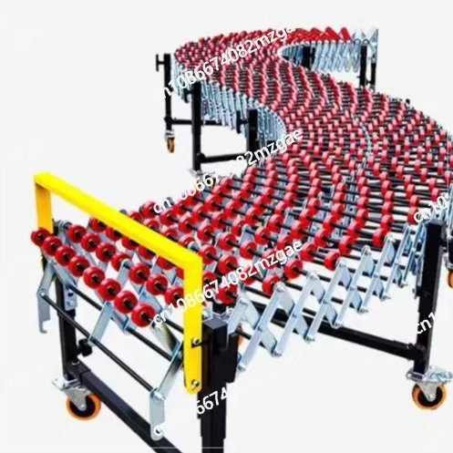 

Телескопическая конвейерная линия. Логистическая складская и разгрузочная конвейерная линия подъема и поворота. Экономия времени и усилия.