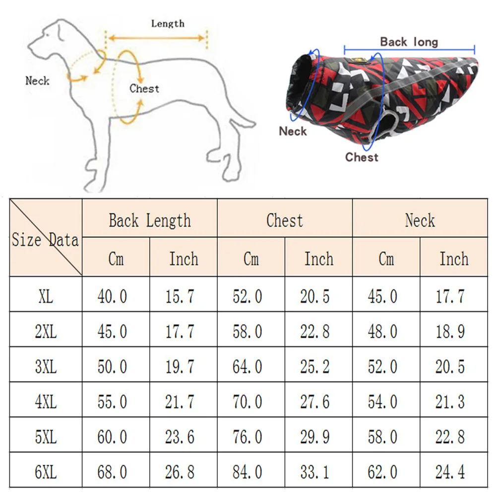 Waterproof Big Dog Coat Jacket for Medium Large Dogs Winter Warm Pet Clothes Golden Retriever Pitbull Clothing Ropa Para Perro