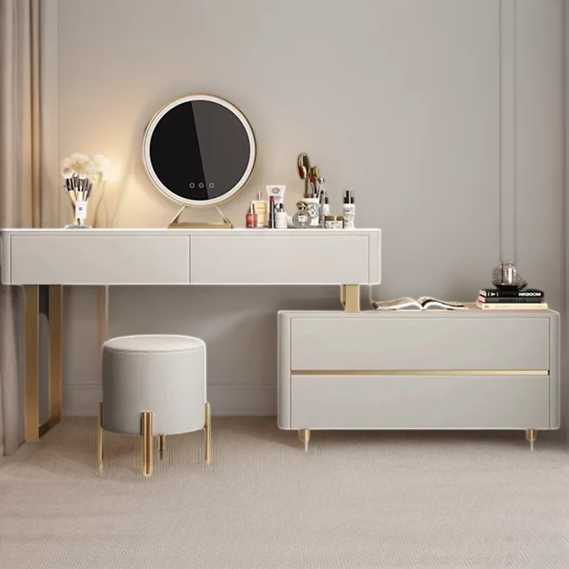 

Vanity Makeup Toilets Bedroom Storage Cabinet Furniture Luxury Dressing Table Bedside Desk Aesthetic Room Mueble Tocador Set