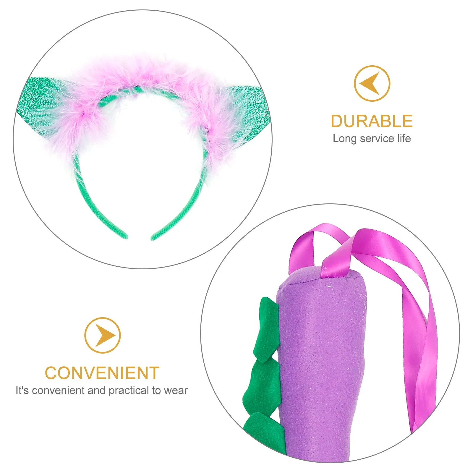 1세트 공룡 꼬리 프테로닥틸 날개 머리띠 어린이 코스프레 파티 용품 축제 장식 액세서리 의상 소품