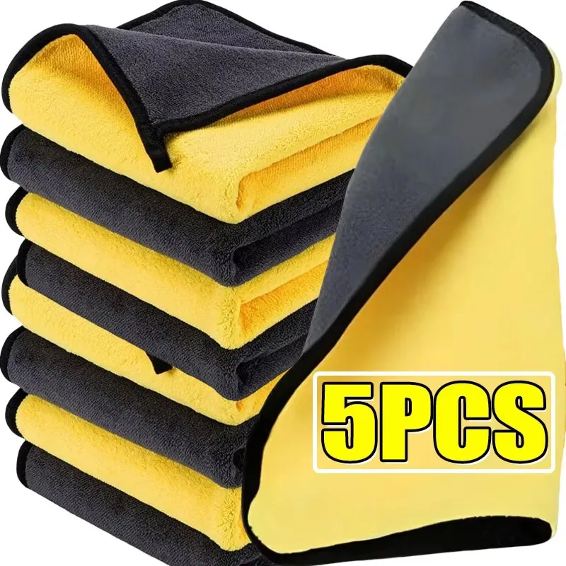 15/10/5/1pcs 30x30/60CM Car Wash Microfiber Towel Car Cleaning Drying Cloth Hemming Car Care Cloth Detailing Car Wash Towel