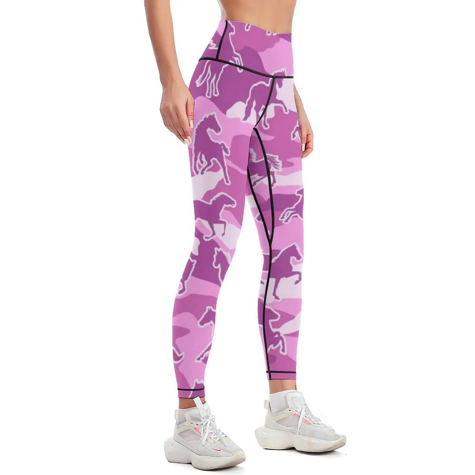 Horse Camo PINK Leggings leggins push up woman Fitness's gym clothes for girls Womens Leggings