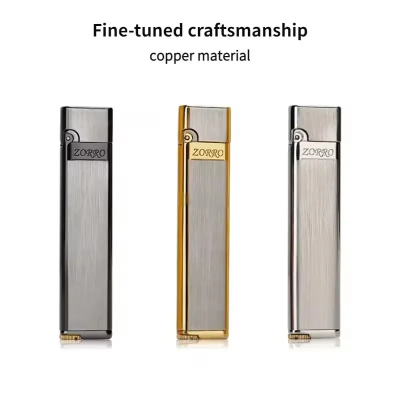 

ZORRO Ultra-thin Metal Lighter Creative Grinding Wheel Type Lightweight Portable Smoking Accessories Gadgets for Men Gift