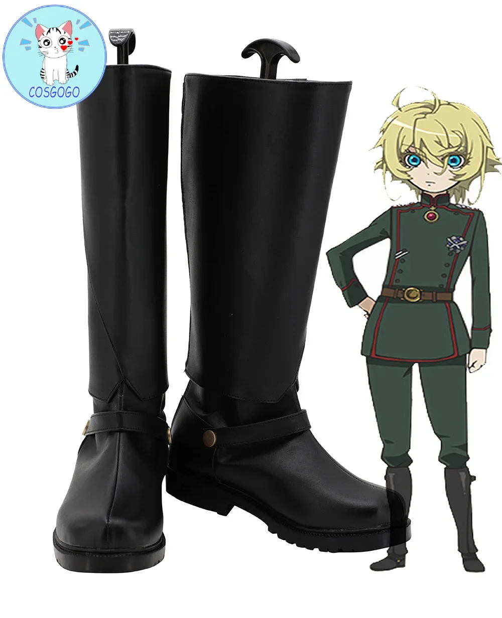 Youjo Senki: Saga of Tanya the Evil Tanya von Degurechaff Cosplay Boots Black Shoes Custom Made Any Size