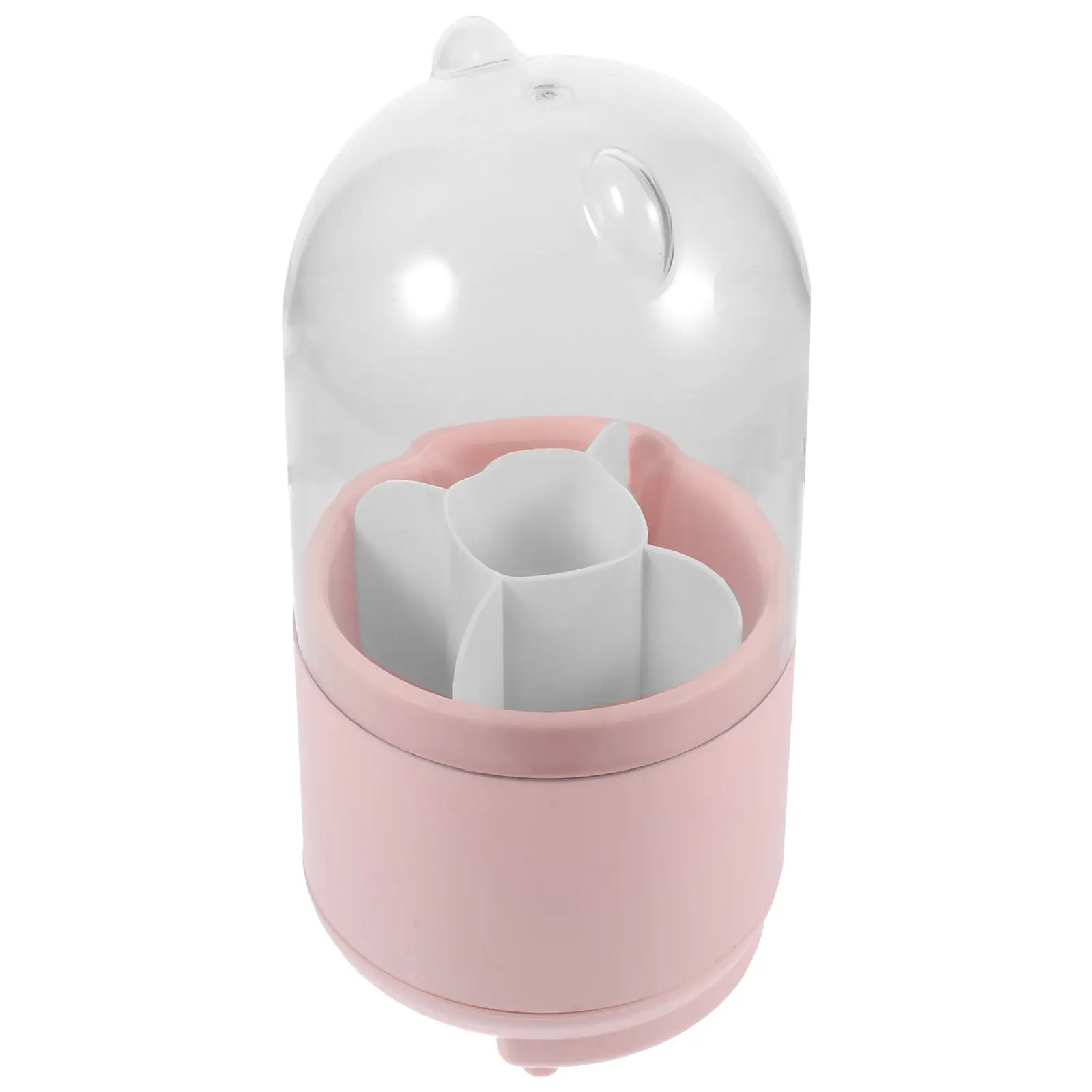 

Органайзер для кистей для макияжа с вращением на 360°, контейнер для хранения с крышкой, защита от пыли и влаги, большой объем, для рабочего стола