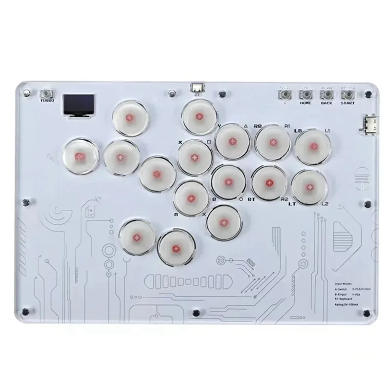 B68C ممر عصا التحكم Hitbox تحكم RGB القتال لعبة لوحة المفاتيح 16 مفاتيح جميع زر تحكم ل PS5 PS4 PS3 سطح البخار