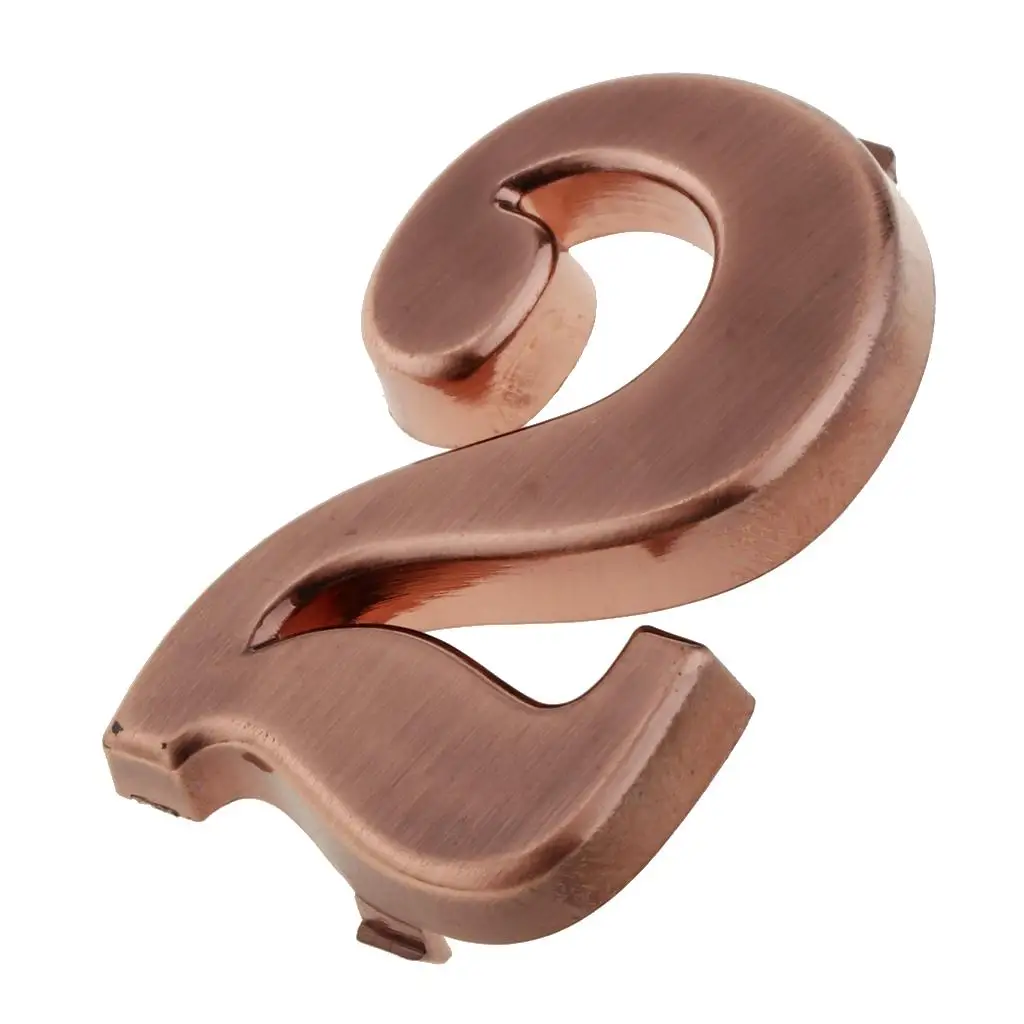 Door Number Sign Plaque ABS Plastic Copper Finish Number Digit Sticker Easy Install for Apartment Room Door Sign and Floors