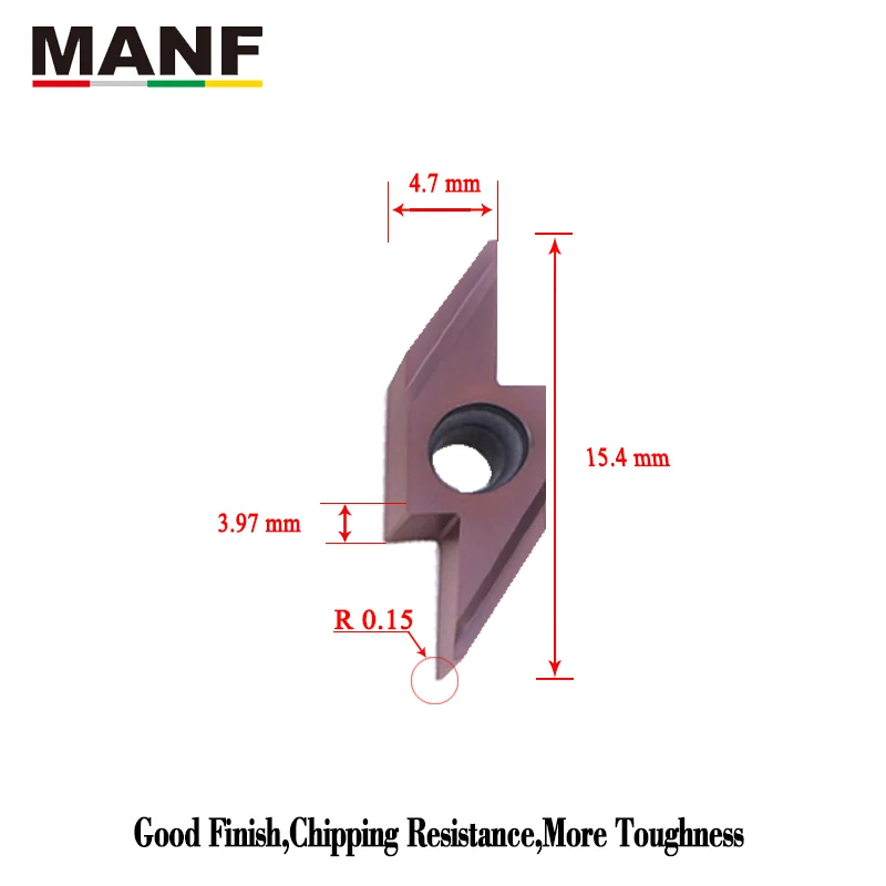 Imagem -04 - Manf Abw15r4005m Rasa de Sulco Inserções de Carboneto Cnc Cortador Torno Ferramentas de Corte Inserções para Volta Girando Aço Inoxidável