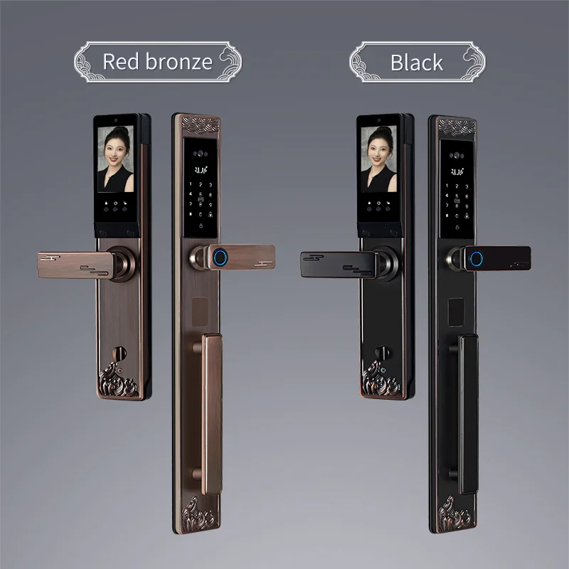 Luxury Intelligent Waterproof Smart Door Lock Fingerprint Access Digital Electronic for Wood &DoorVilla Gate 3