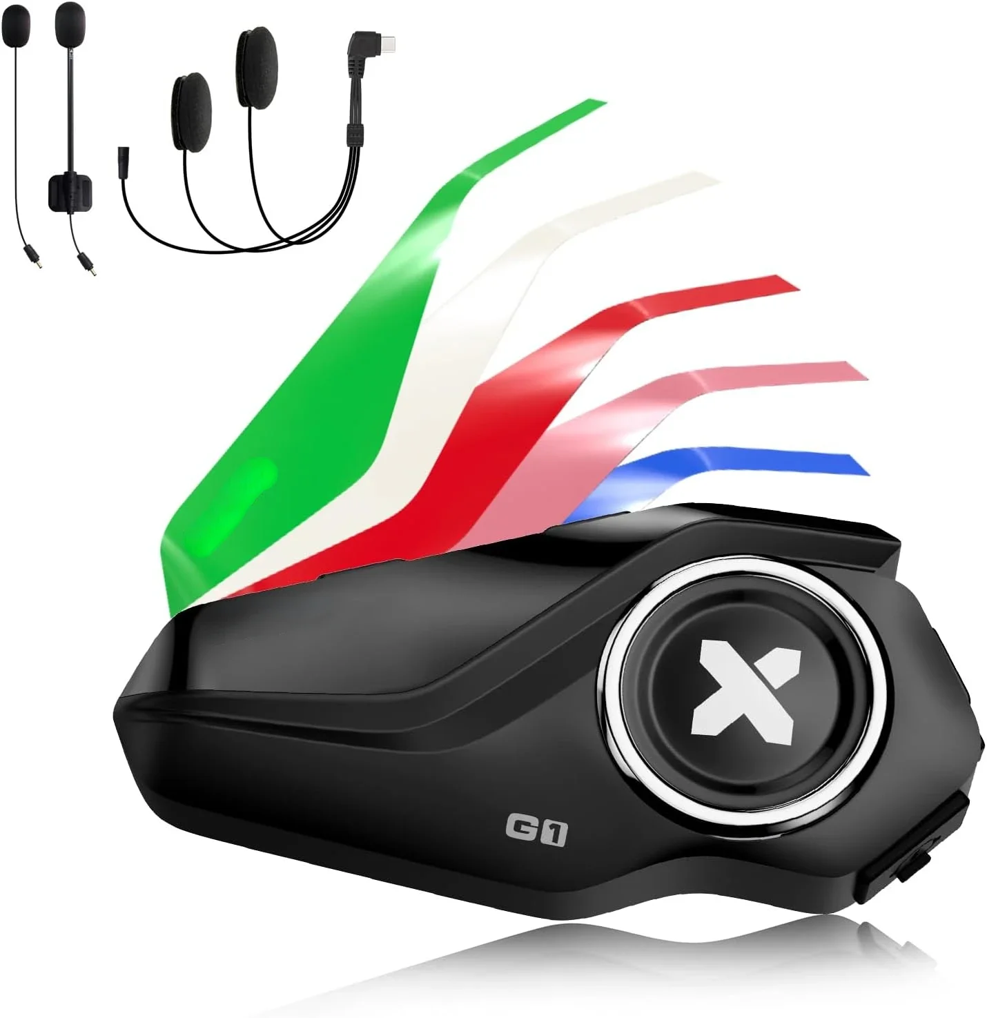 

Motorcycle G1 Waterproof Bluetooth Headset with Two Types of Microphones, Hands-Free Calling, Music, GPS, and Six Shells/USB Slo