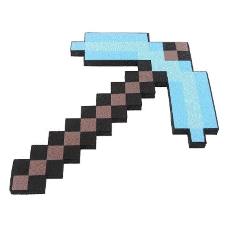 Jogo minecraft design azul diamante espada meu mundo macio eva espuma brinquedo steve espada machado crianças brinquedos adoráveis para crianças cosplay presente