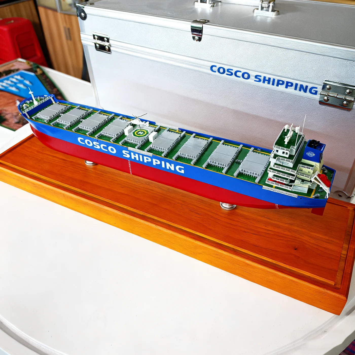 50 سنتيمتر محاكاة كوسكو السائبة الناقل نموذج اليدوية مع سبيكة المواد السفن ثابت نموذج السفينة لعبة الزينة السائبة الناقل نموذج