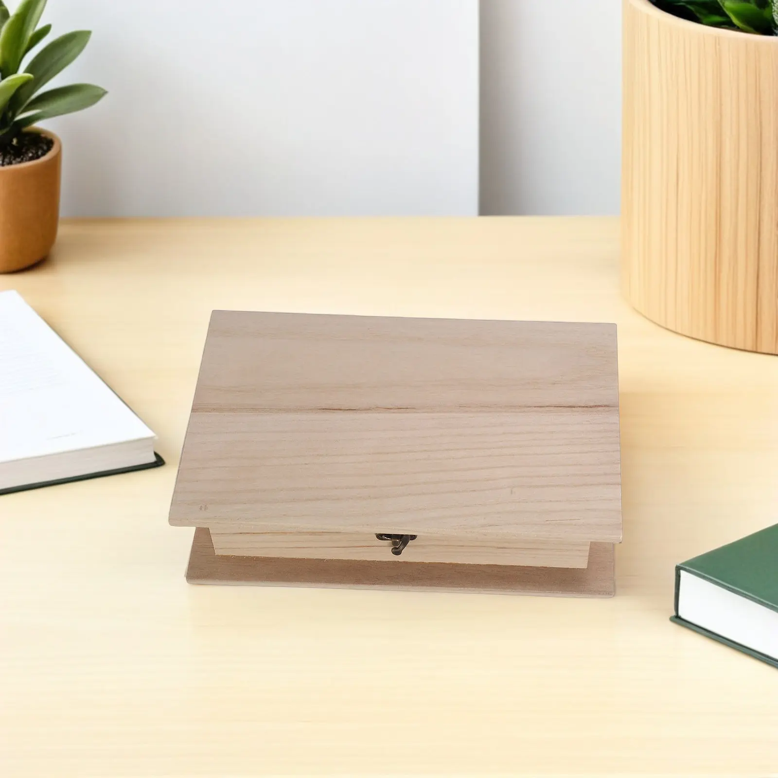 

Элегантная деревянная шкатулка-книга с откидной крышкой для хранения, настольный контейнер для Библии, декоративный элемент для церкви и кабинета