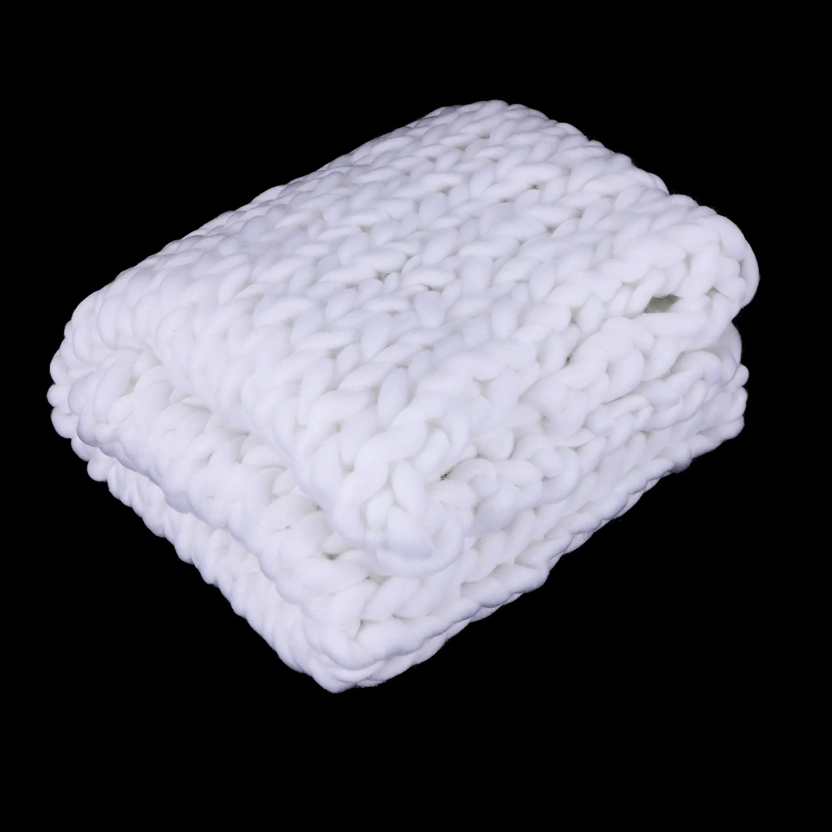 AEE4-80X100cm New Warm Handmade Chunky Knit Blanket Thick Home Bed Decor