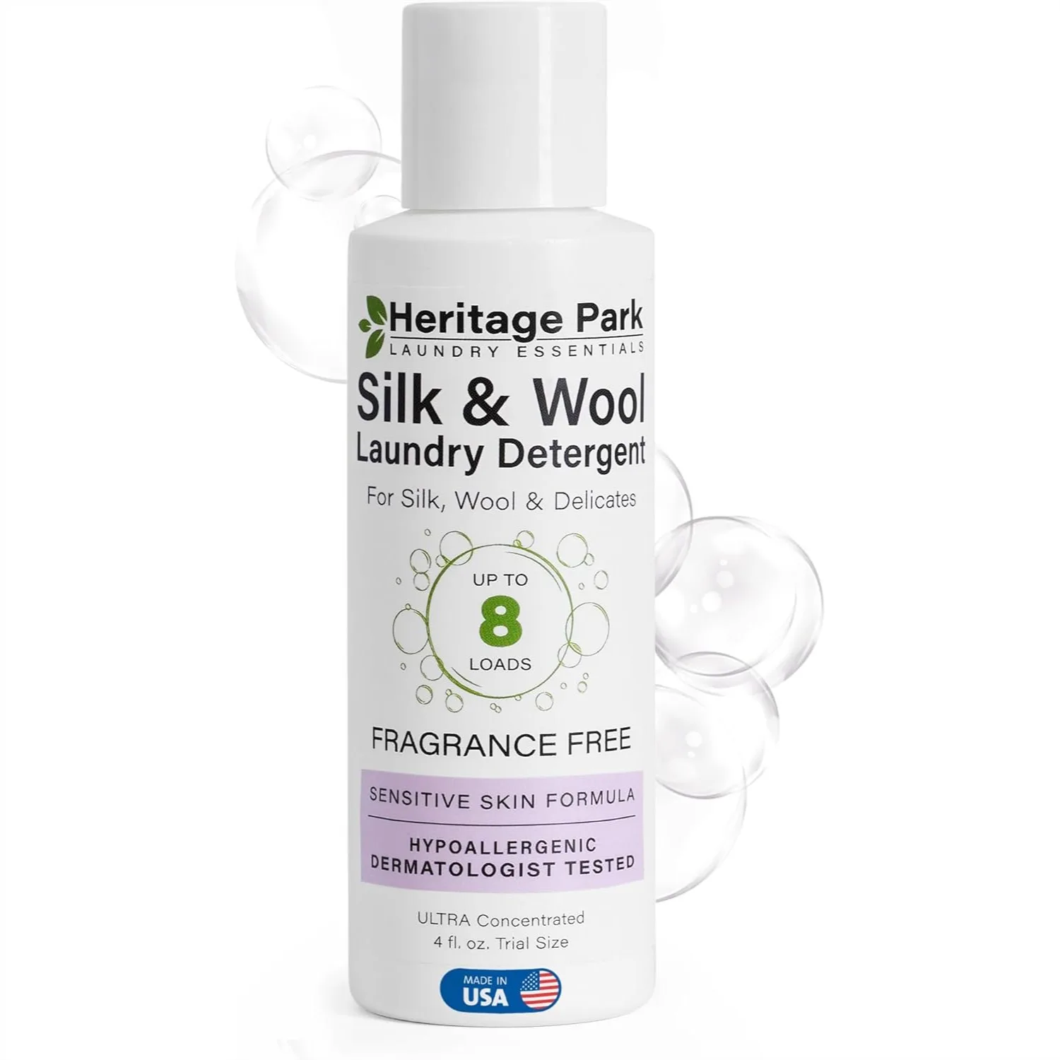 

Trial Size Silk & Wool Laundry Detergent - Fragrance Free, pH Neutral, Ultra Concentrated 4 Fl Oz for Delicates