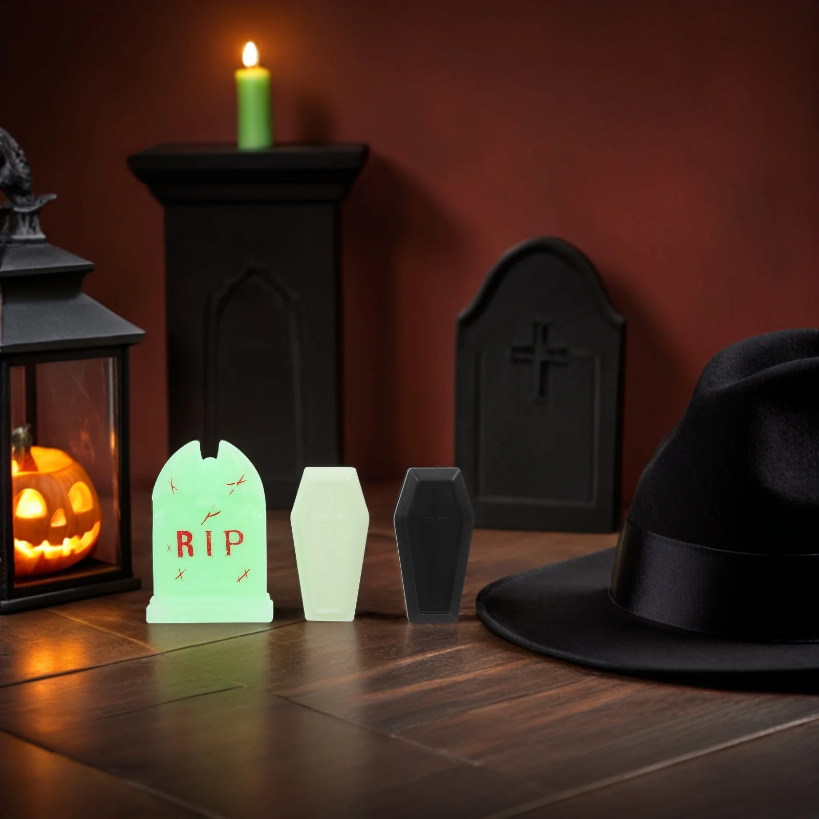 

24Pcs Miniature Halloween Coffin Decoration Spooky Props Diorama Fairy Garden Accessory Outdoor Decor Mini Coffin