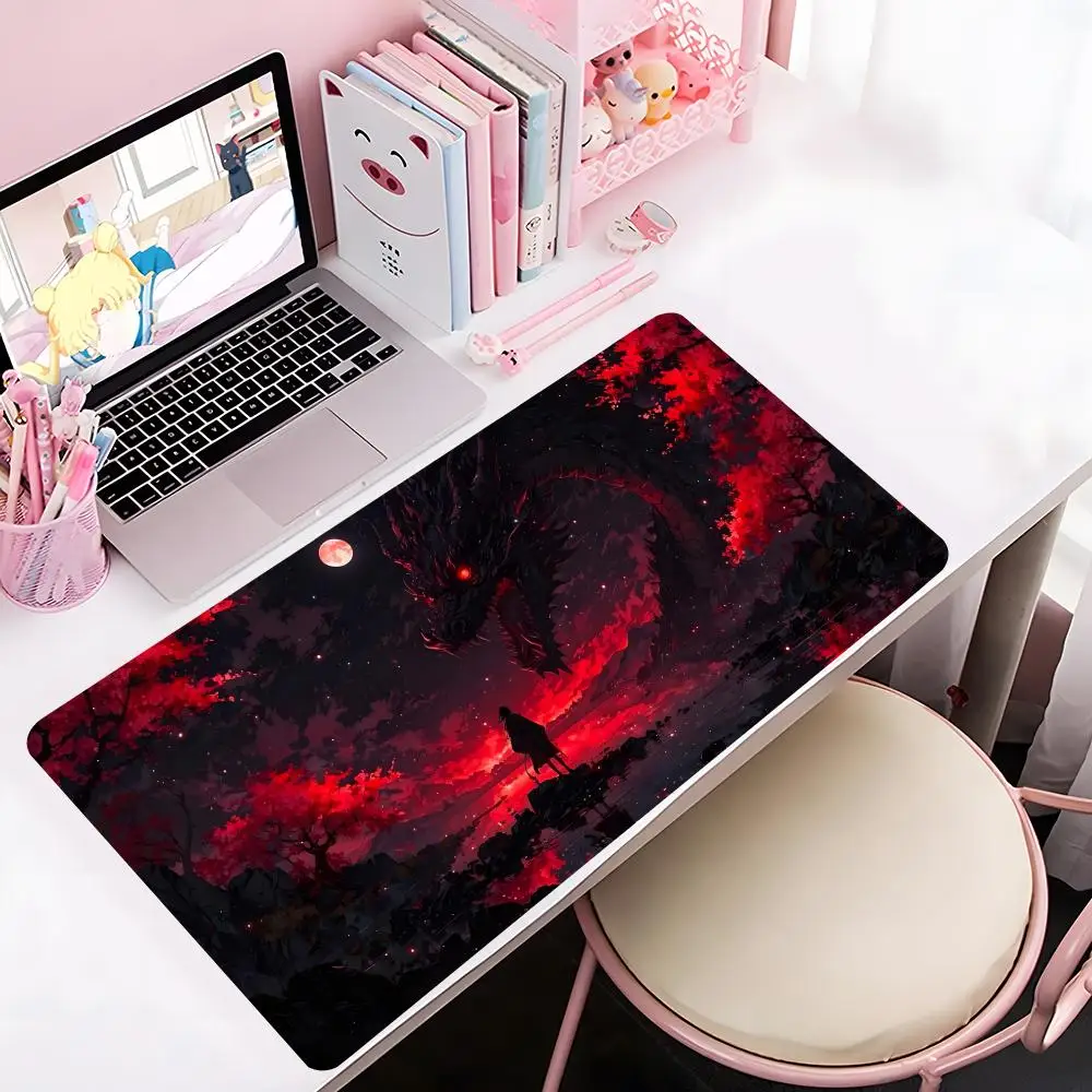 cartoon C-chinese D-dragon Mouse Pad Mousepad Large Gaming LockEdge Thickened Computer Keyboard Table Desk Mat