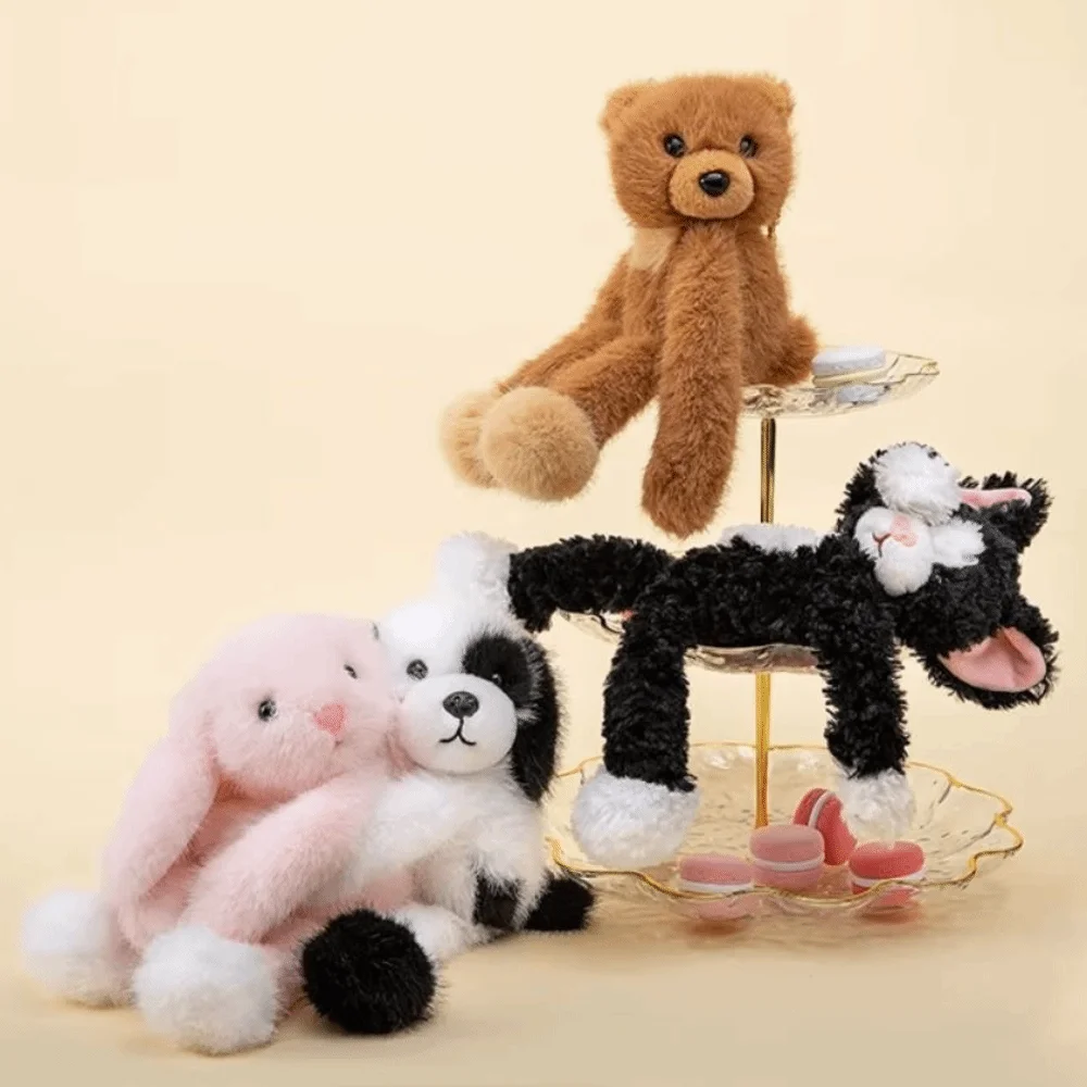 

С магнитным медвежонком, обнимающими плюшевыми игрушками, коллекция креативных плюшевых игрушек с маленьким кроликом, кавайная мягкая кукла-собака