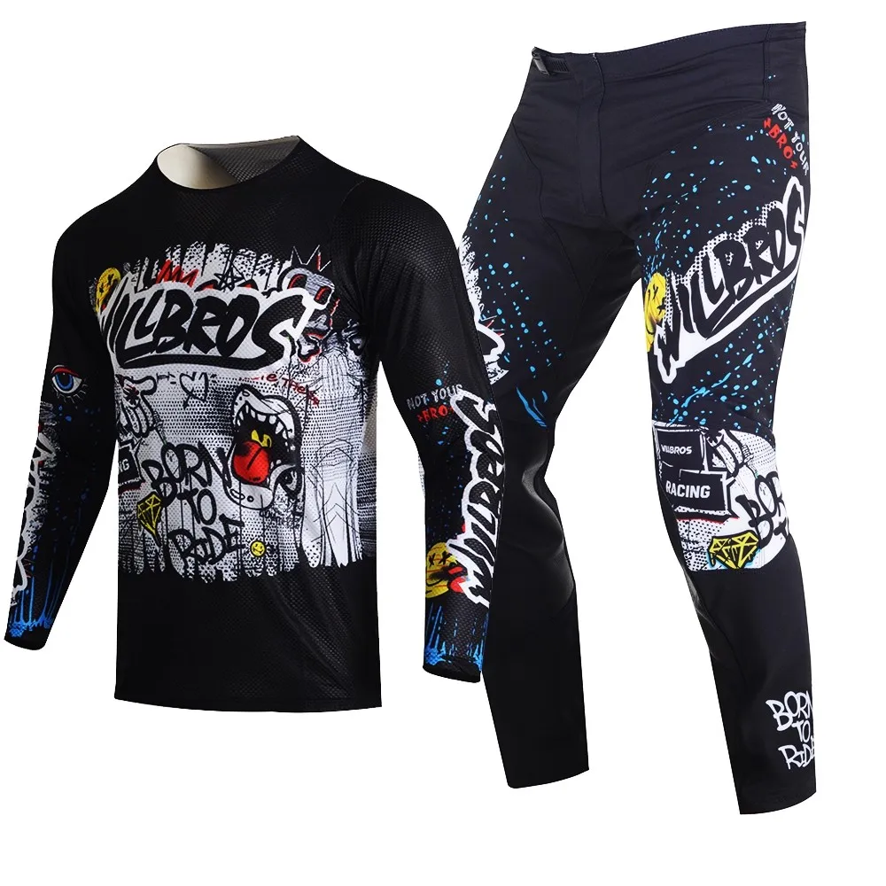 Willbros Youth MX Motocross Race Jersey Pants Combo Racing Children Dirt Bike Riding Boy's Girl's Race MTB Enduro Gear Set
