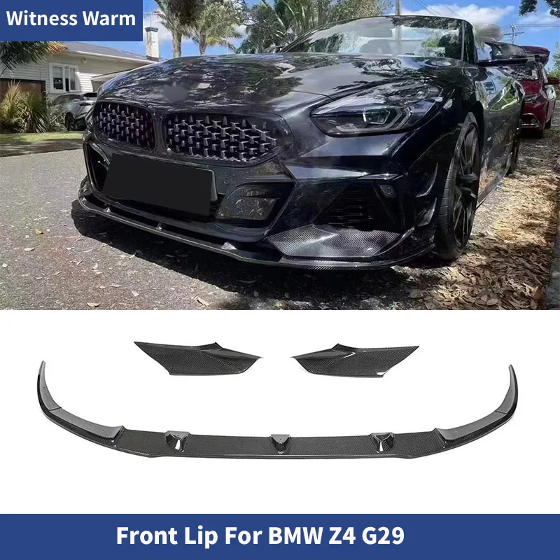 For BMW G29 Z4 Carbon Fiber Front Bumper Lip Splitter Front Chin Body Kit 2019-2021