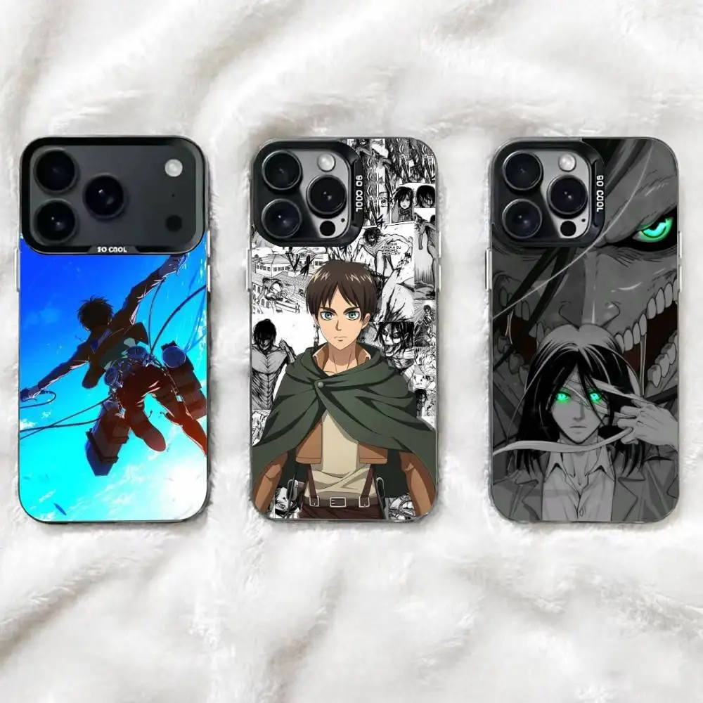 

AOT Eren Mobile Phone Case For iPhone 17,16,15,14,13,12,11 Plus,Pro Max,XS,Colorful Silver Black Cover