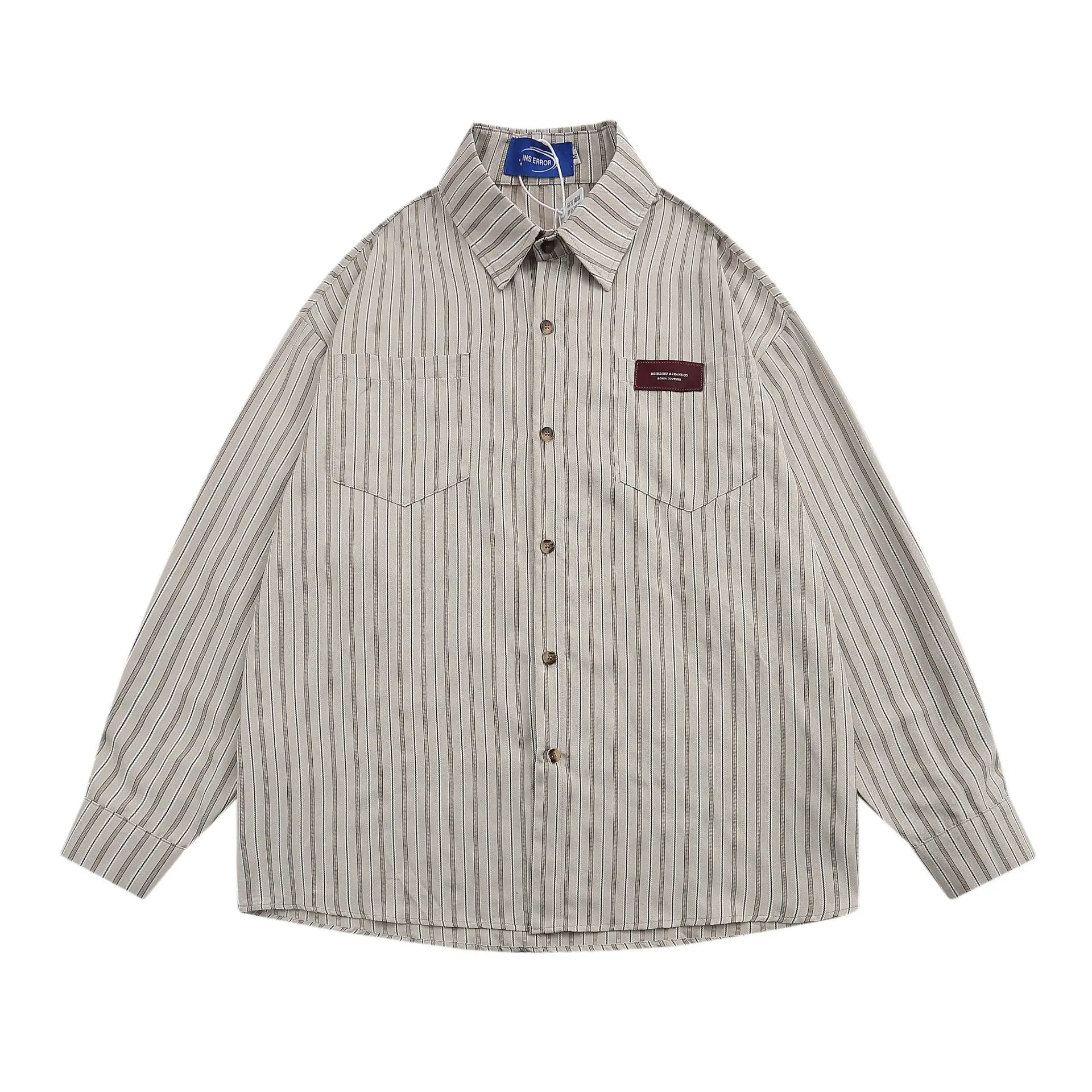 

Japan Style Vintage Shirts Spring Autumn Loose Casual Long Sleeve Shirts Button Up Blouse Streetwear Harajuku Oversized Shirts