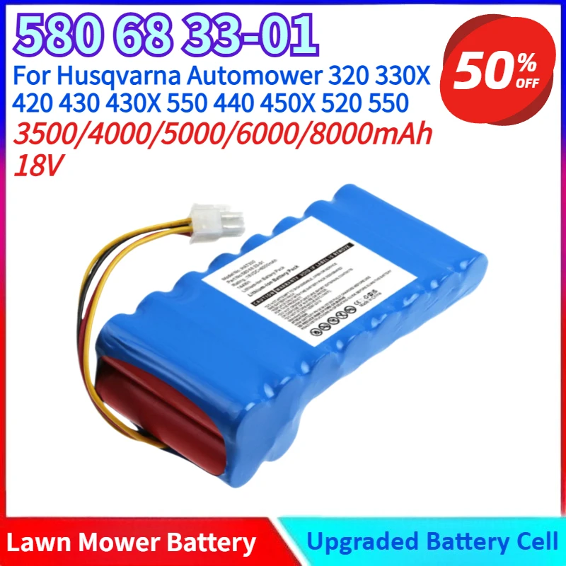 

3500/4000/5000/6000/8000mAh Lawn Mowers Battery Compatible for Husqvarna Automower 320 330X 420 430 430X 550 440 450X 520 550