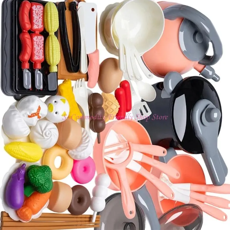 85AE ensemble jouets cuisine en plastique réaliste pour enfants 3 ans avec jeu rôle légumes Fruits