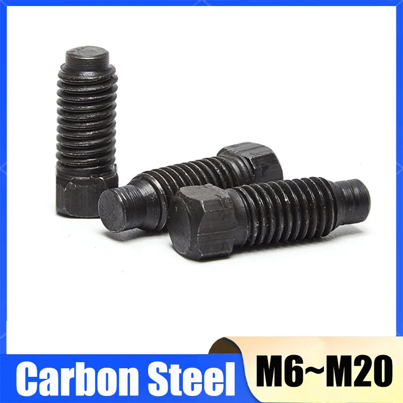 1~50Pcs 4.8 Grade Carbon Steel Black Tool Holder Square Head Convex End Set Screw M6 M8 M10 M12 M16 M20 Length 16mm-100mm
