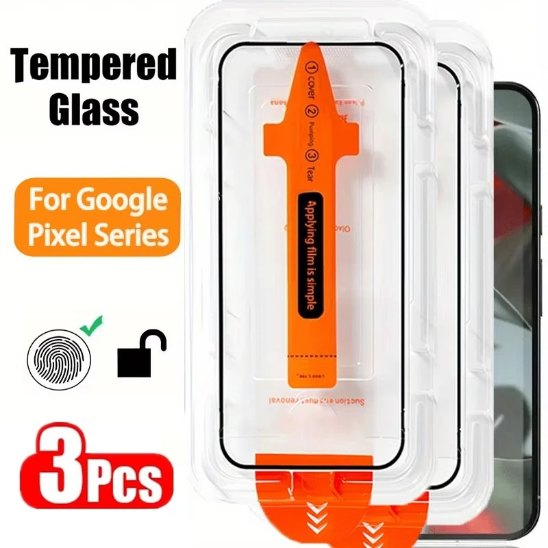 

3PCS For Google Pixel 10 9 Pro XL 9A 8A 7A 6A 7 8 5G 4G Screen Protector Toughened Glass Accessories No Dust Bubbles Easy Kit