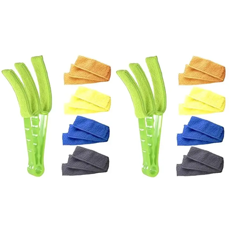 【ELEVATE LIFE】2Pcs Window Blind Duster Brush Kit- Blind Cleaning Tools for Window Shutters Blind Air Conditioner Jalousie Dust -