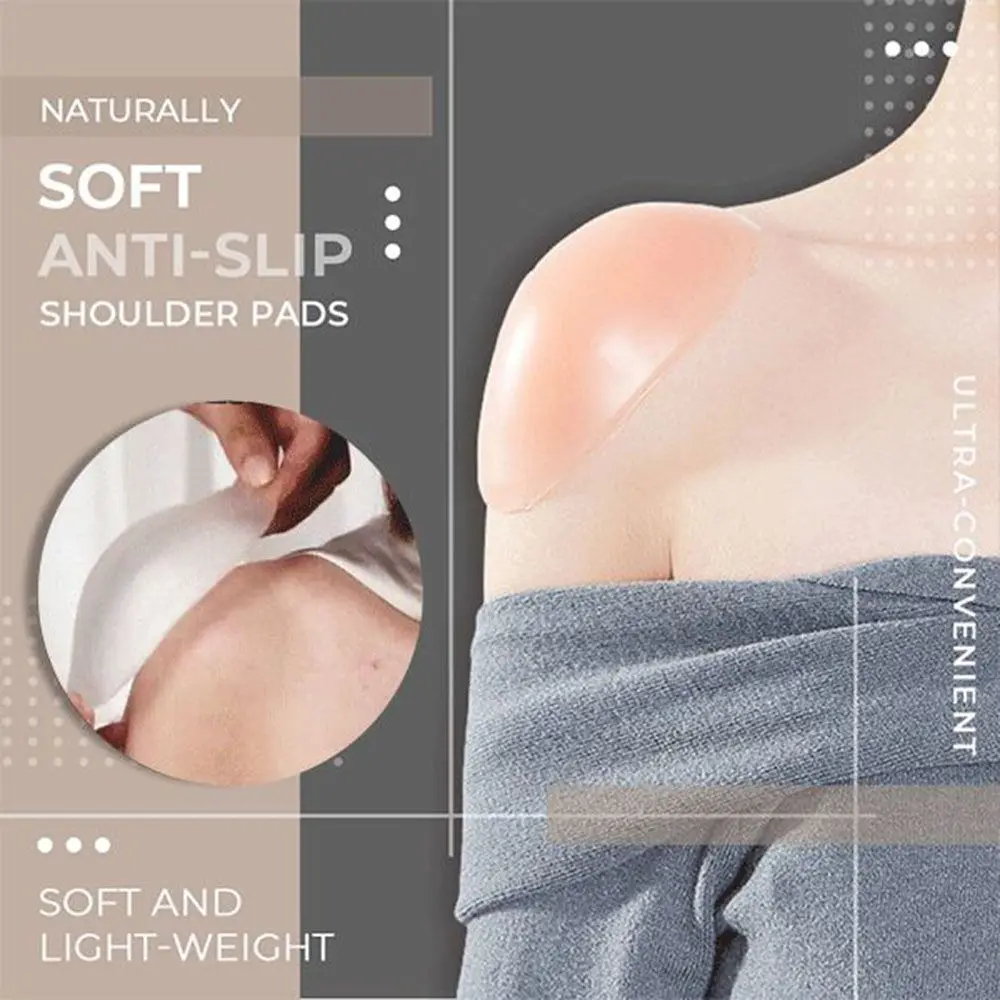 High Quality 2Pcs Hot Silicone Shoulder Pads Soft Naturally Increased 2 IN Shoulder Pads Anti-Slip Invisible Soft Unisex