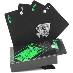 Waterproof PVC Poker Deck Card Game Set, Jogos de tabuleiro, preto, verde, azul, criança brinquedos