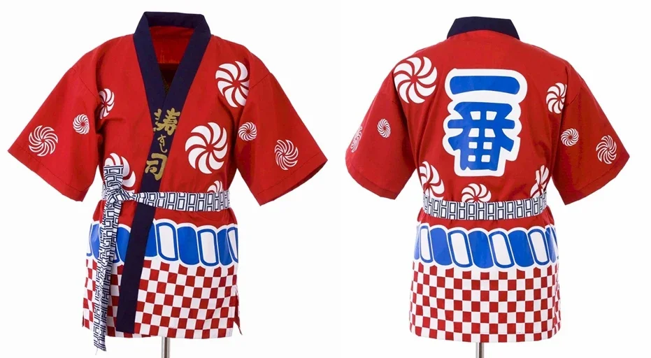 

japanese chef uniform kitchen jacket Japanese and Korean cuisine restaurant waiter shirt Half sleeve cooking uniform top Unisex