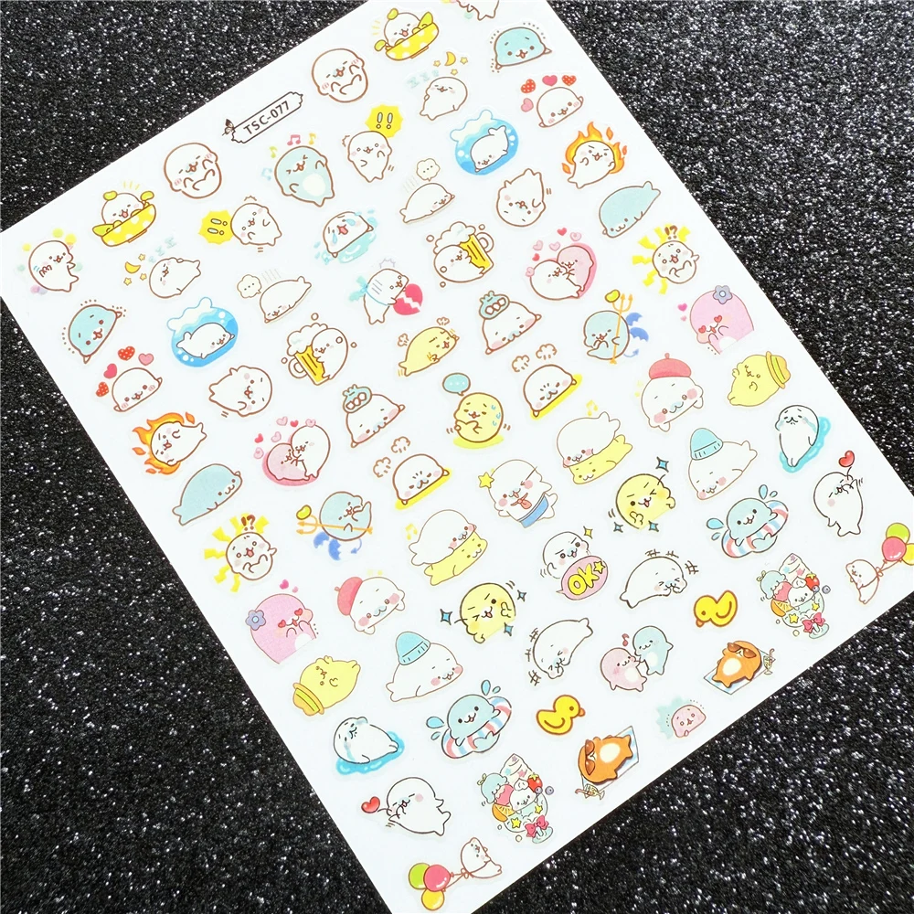 TSC-076 돌고래 네일 스티커3D 뒷면 접착제 자체 접착 네일 아트 네일 스티커 장식 도구 네일 데칼 용 슬라이더