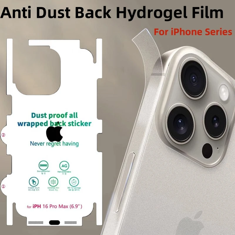 Zurück Hydrogel Film Für iPhone 16 Pro Max 16 Plus 13 14 Pro 15 + 15 Pro Max 16Pro Max Anti Staub Matte klare Displayschutzfolie