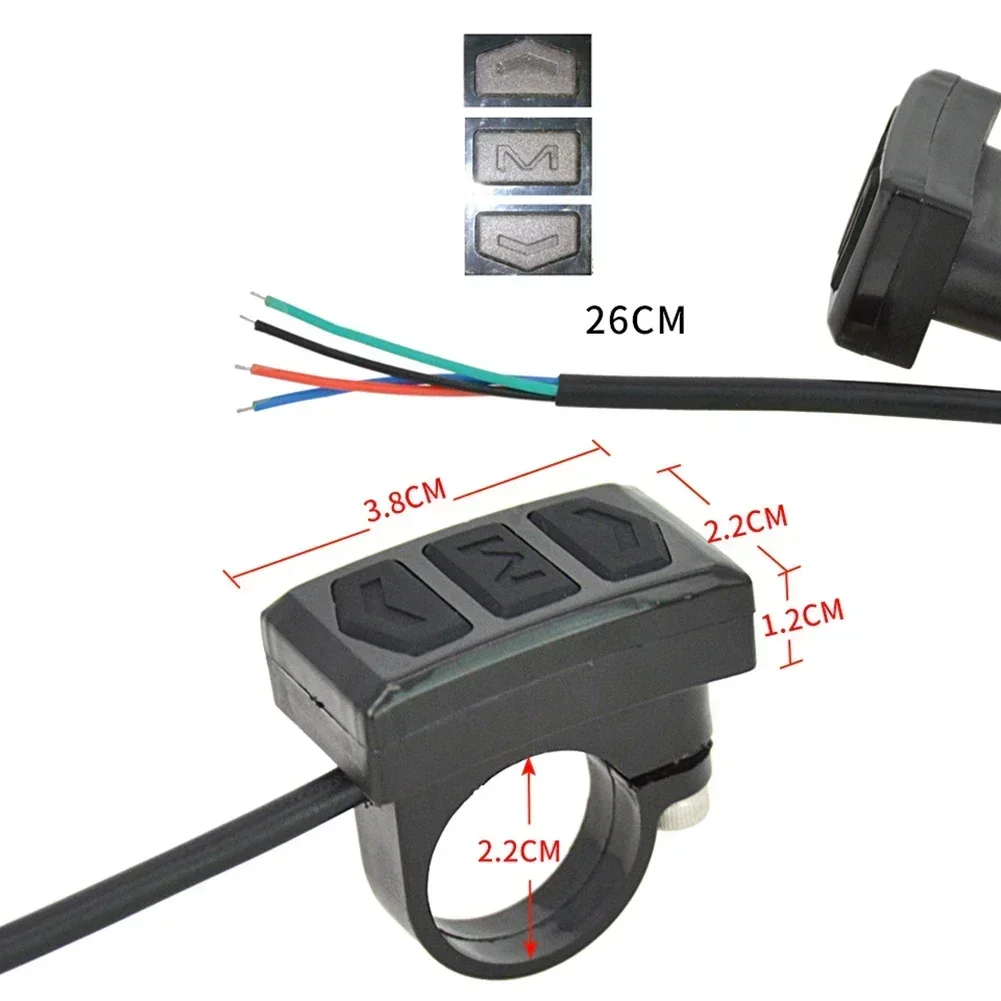 Electric Bicycle Switch ON OFF Control Button Handlebar Mount Split Meter Switches Button For LCD Meter Ebike Accessories