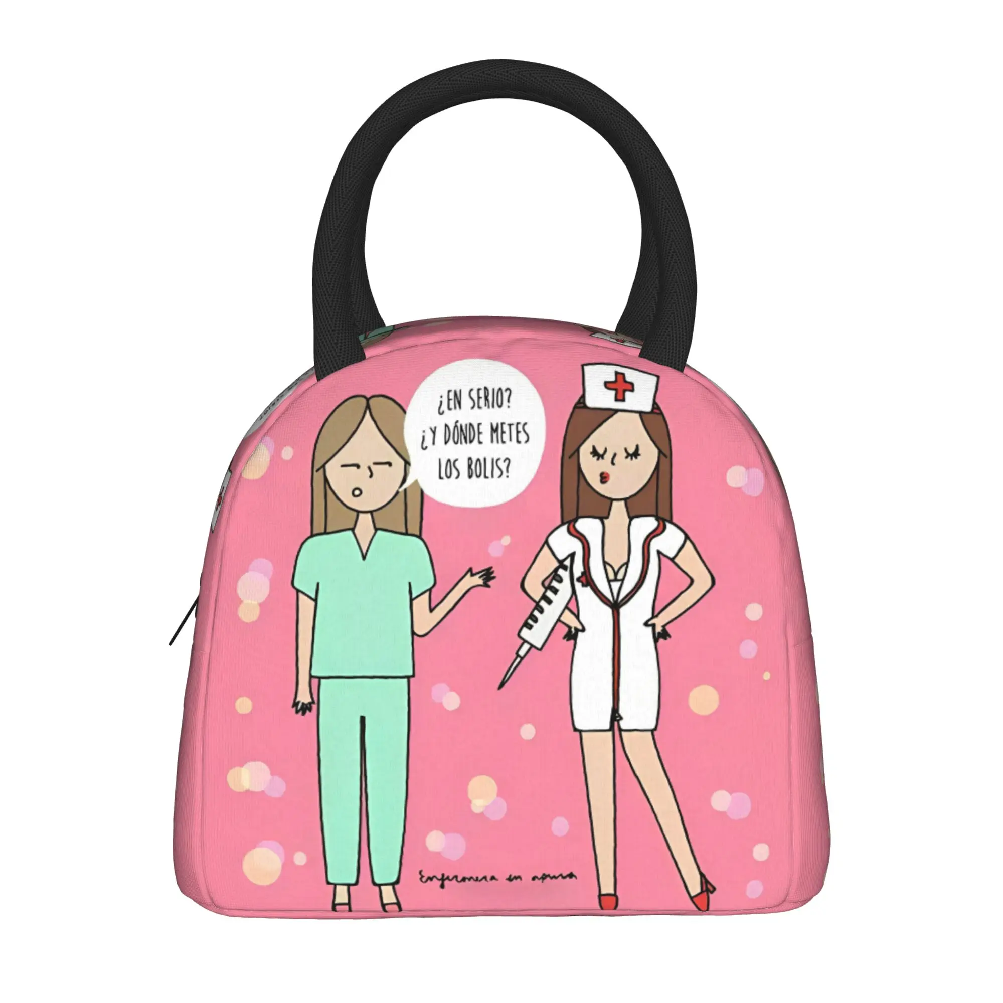 

Медицинская сумка-холодильник для обеда в стиле ретро для взрослых, портативная сумка-тоут на молнии для пикника, сумка для еды