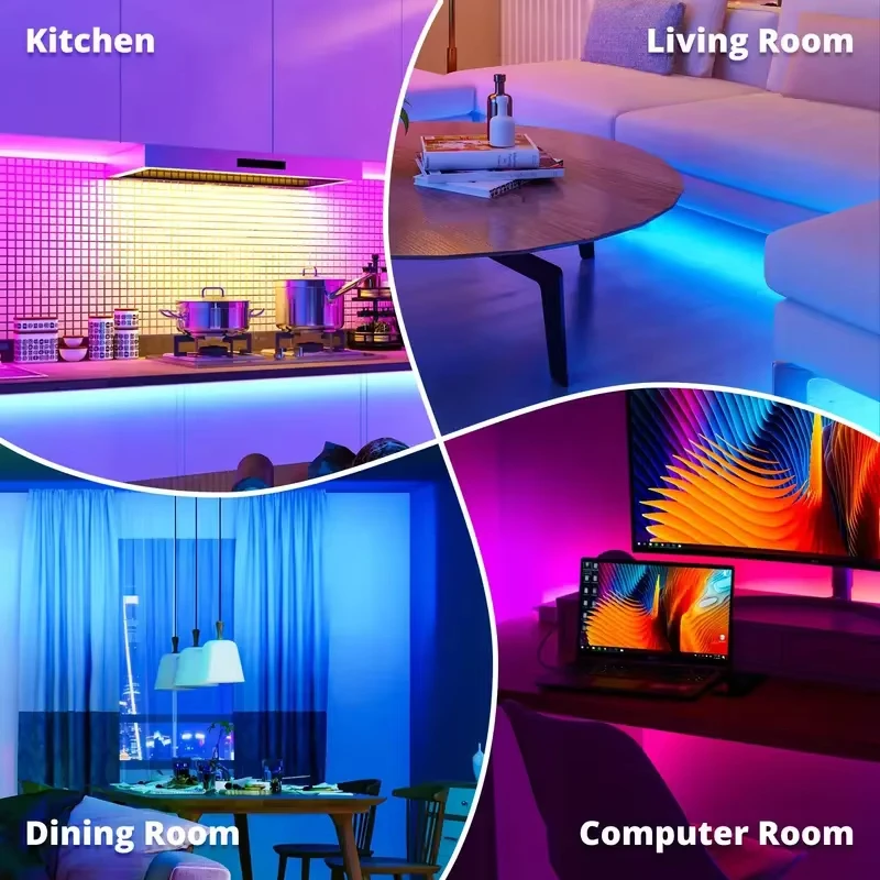 Tira de Luces LED RGB USB 5V, Flexible, con Bluetooth, Sincronización con Música por Aplicación, para Retroiluminación de TV, Decoración del Hogar y Fiestas