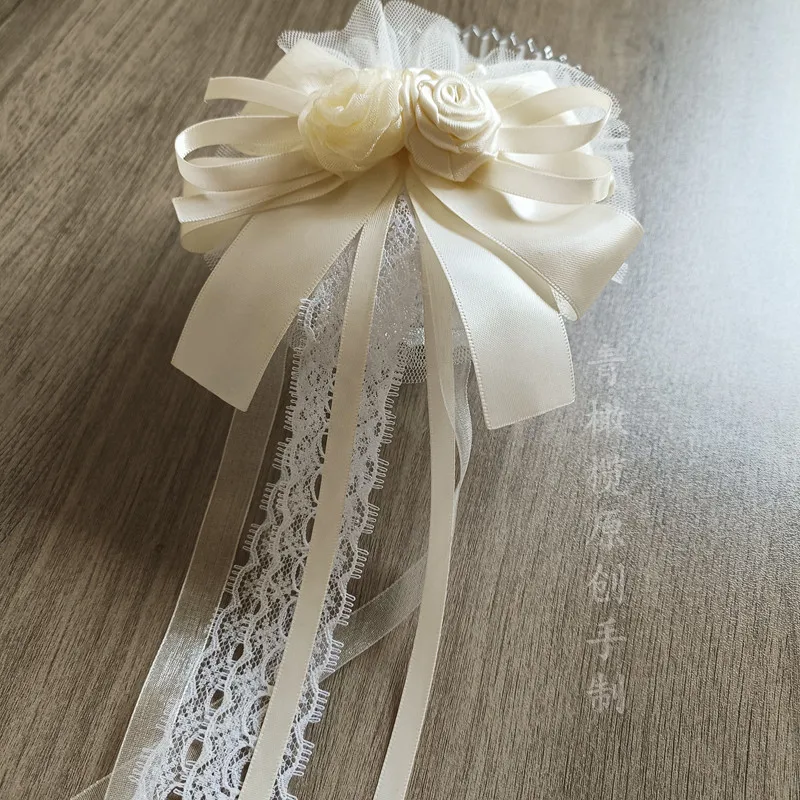 

Marriage Lolita Flower Ball Beige with Wedding Dress Hair Accessories Small Sweet Versatile Original Hair Clips
